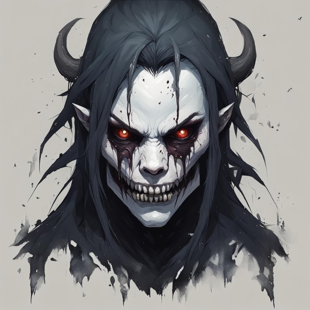 Monstrous Female Cave Creature with Sharp Teeth