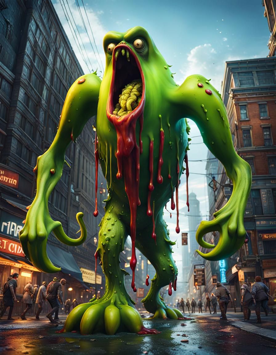 Gigantic Banana Zombie Stomps Through City