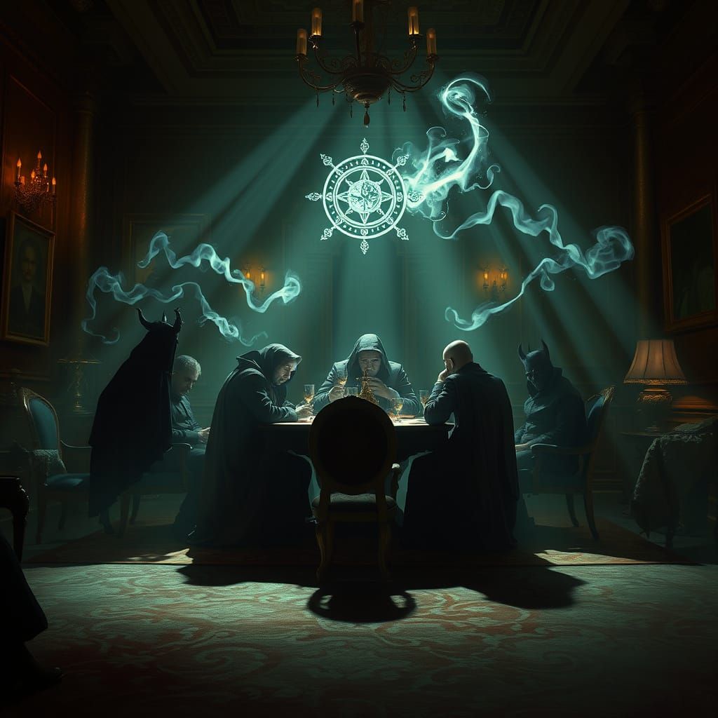 Paranormal Séance in Opulent Parlor