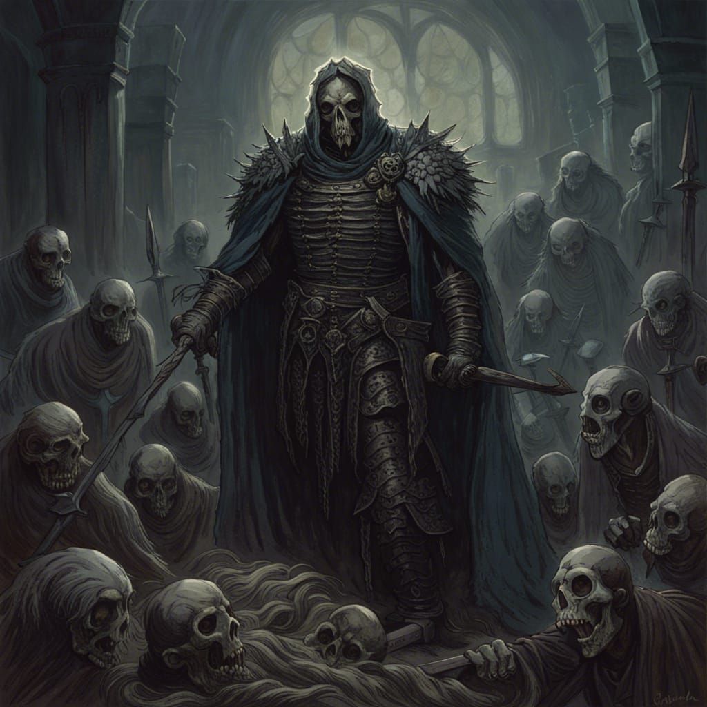 Grim Death Knight in Horror Style