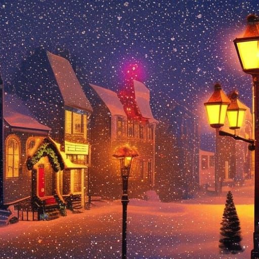 Victorian Christmas Village Carolers in 8-bit Style