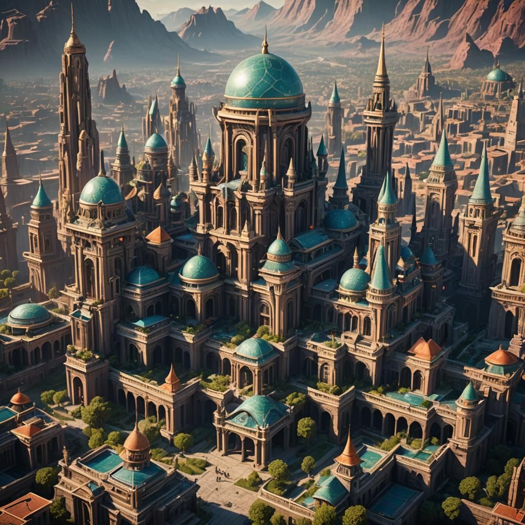 Enchanted Extraterrestrial City: Fantasy Concept Art