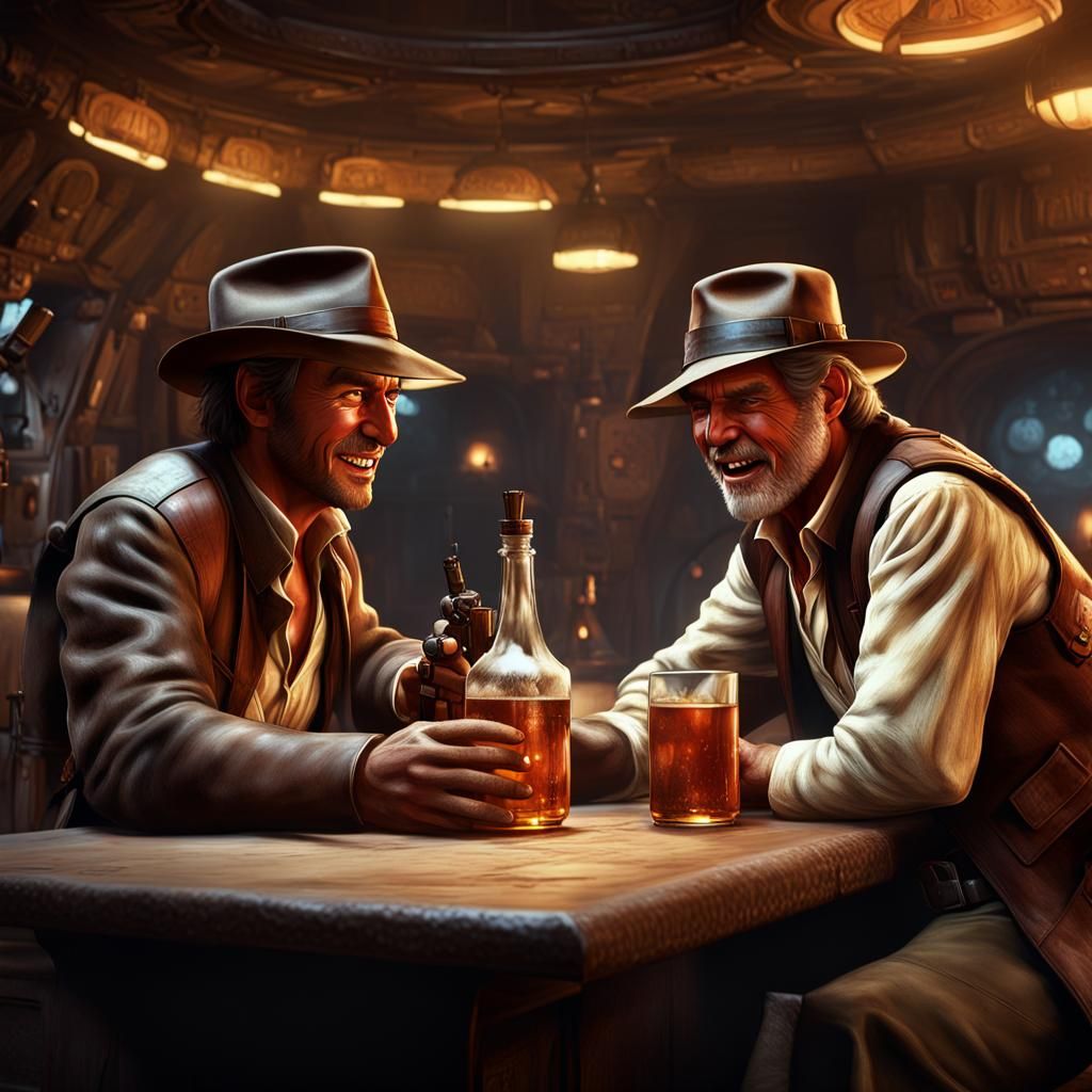 Indiana Jones and Han Solo in Cantina