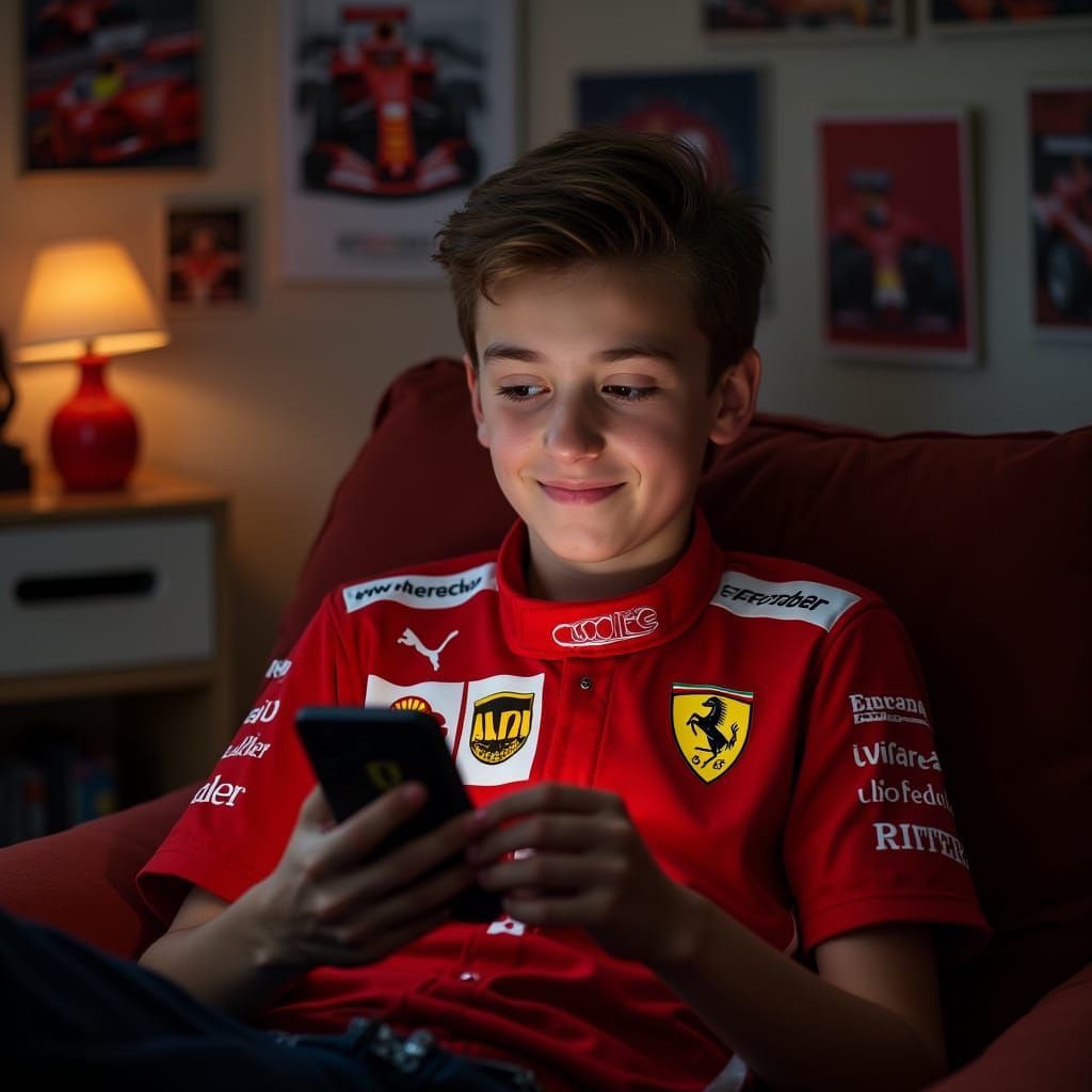 Young Ferrari Fan Overwhelmed by Charles Leclerc Video in In...