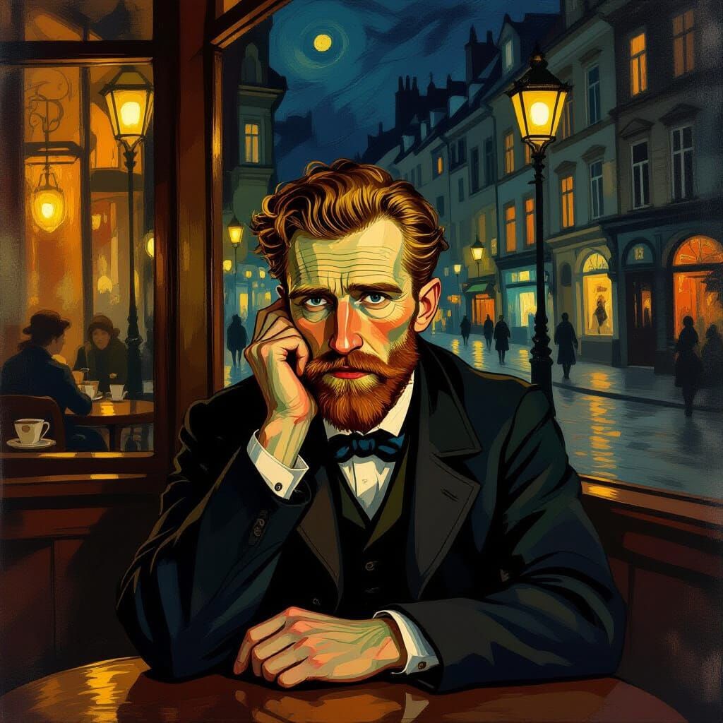 Art Nouveau Van Gogh at NightCafe Digital Painting