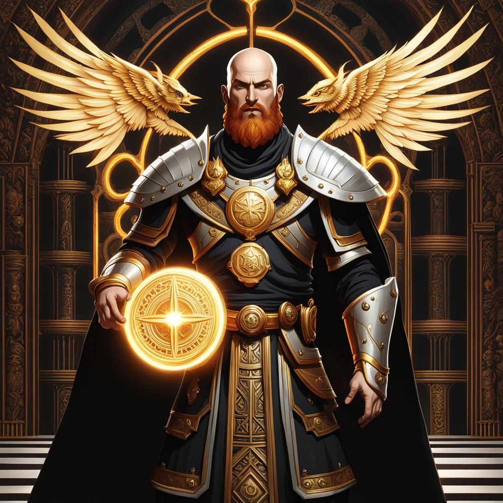 Aasimar Cleric Casting Divine Bolt in Temple