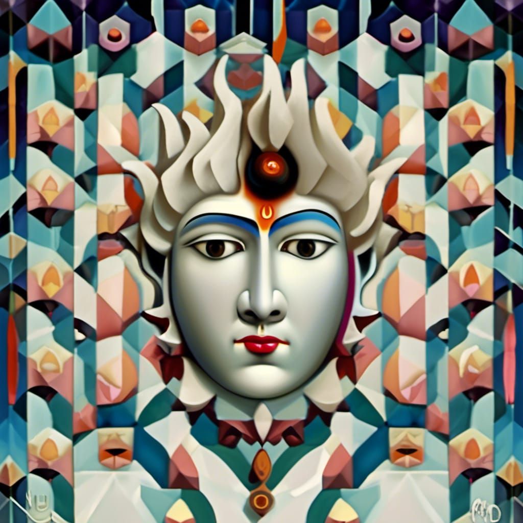 Intricate Lord Shiva in Surreal Magical Realism