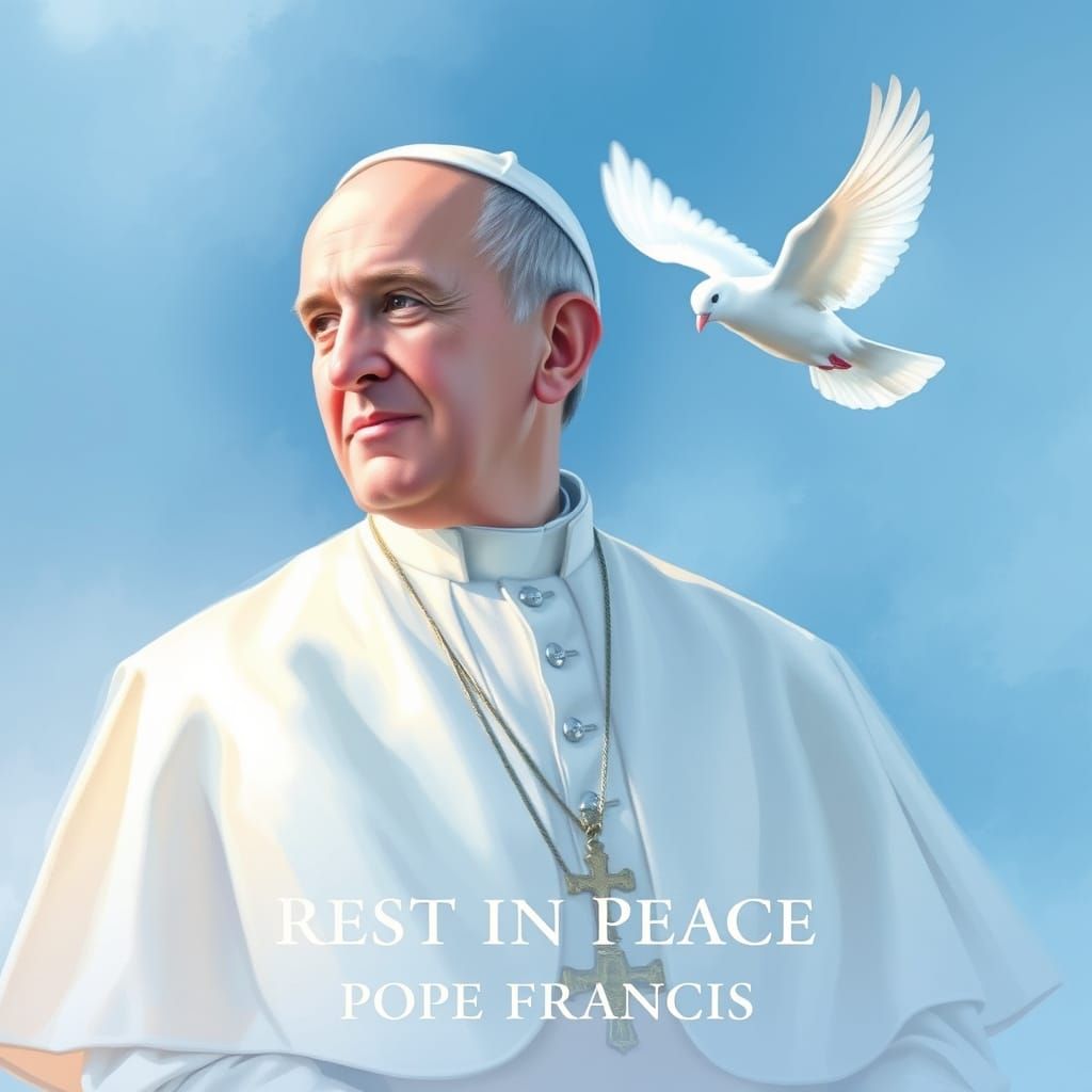 Ethereal Portrait of a Pope in Watercolor Style