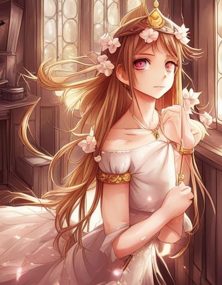 Anime Style Pretty Princess Digital Art