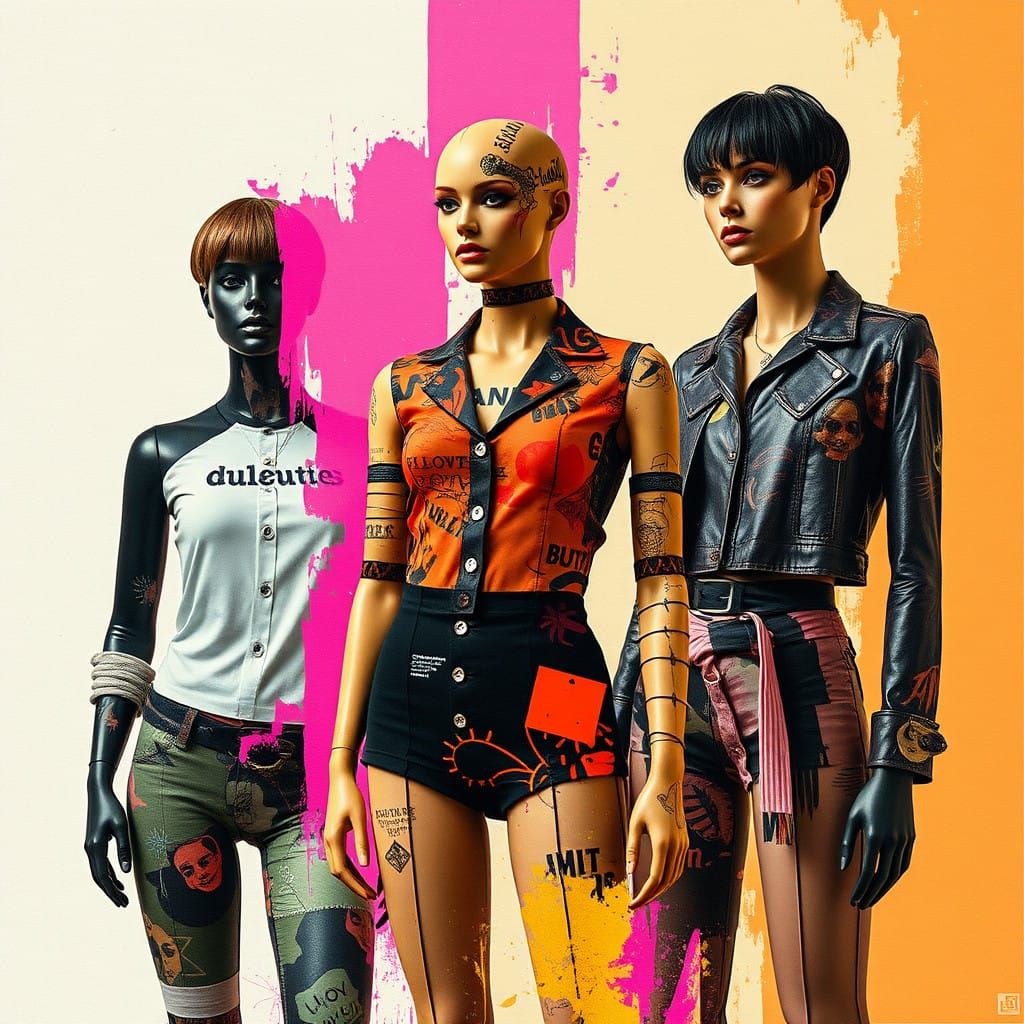 Ephemeral Witchpunk Mannequin in Gritty Industrial Hues