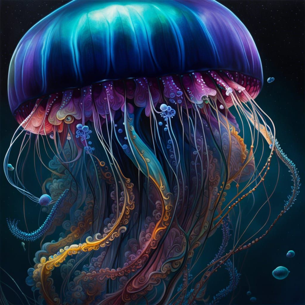 Surreal Jellyfish with Smoke Effects