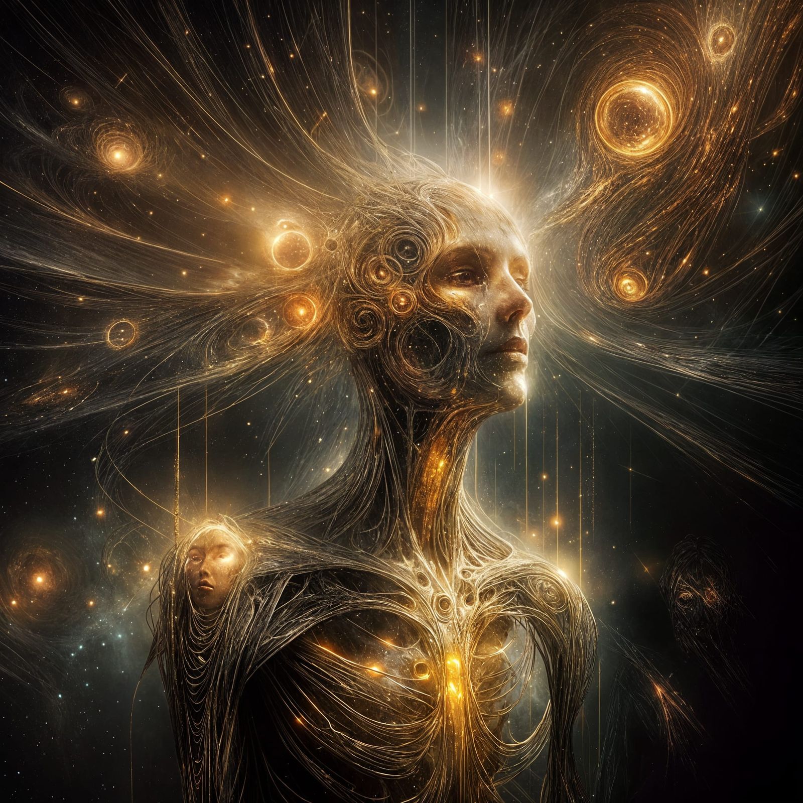 Cosmic Being's Dissolution in Painterly Surrealism