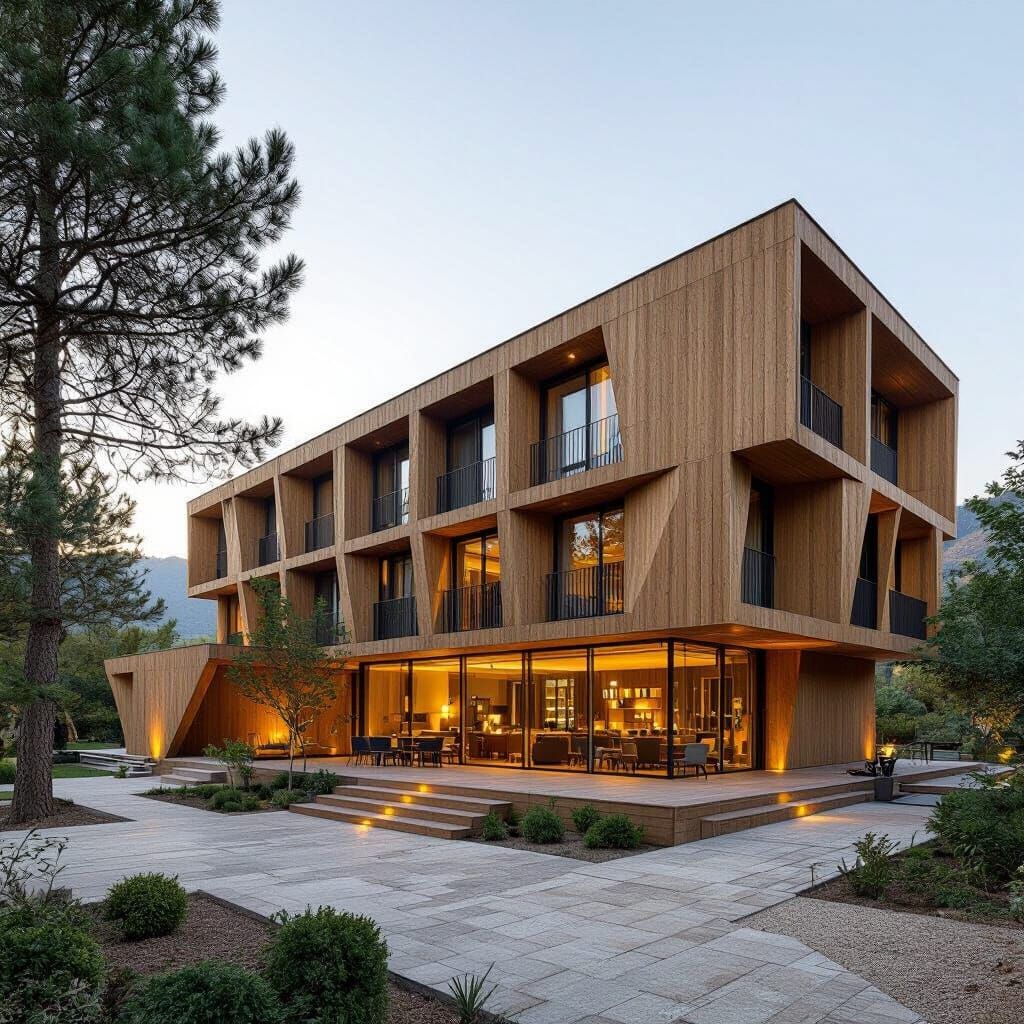 Oak Tree Hotel in Lush Forest Landscape