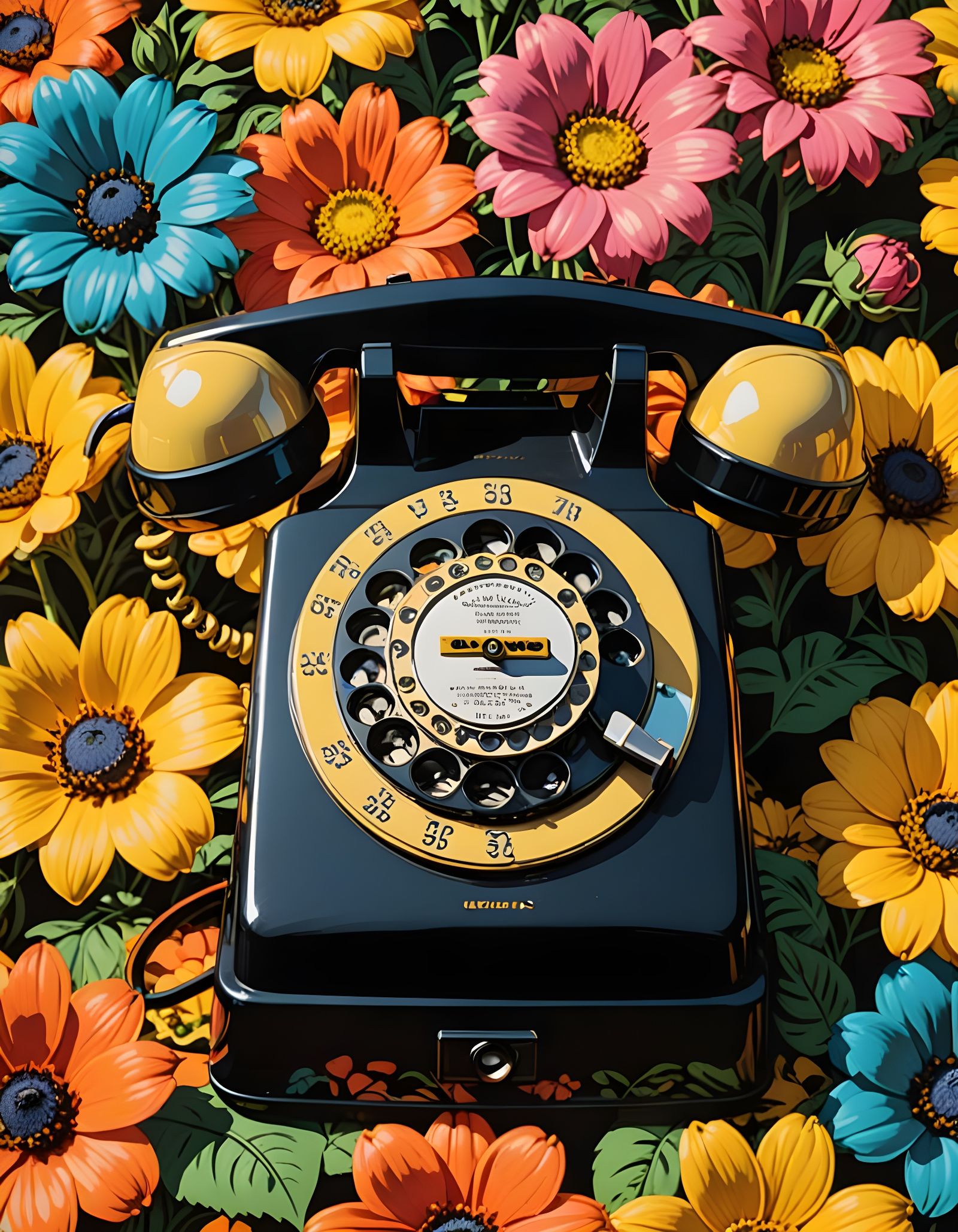 Garden in Rotary Phone as Pop Art