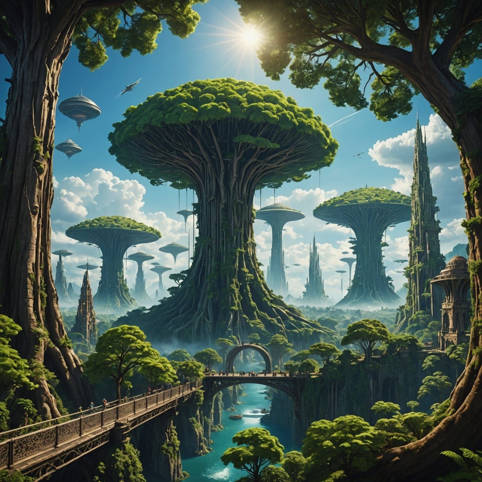 Ancient Alien City on Giant Trees
