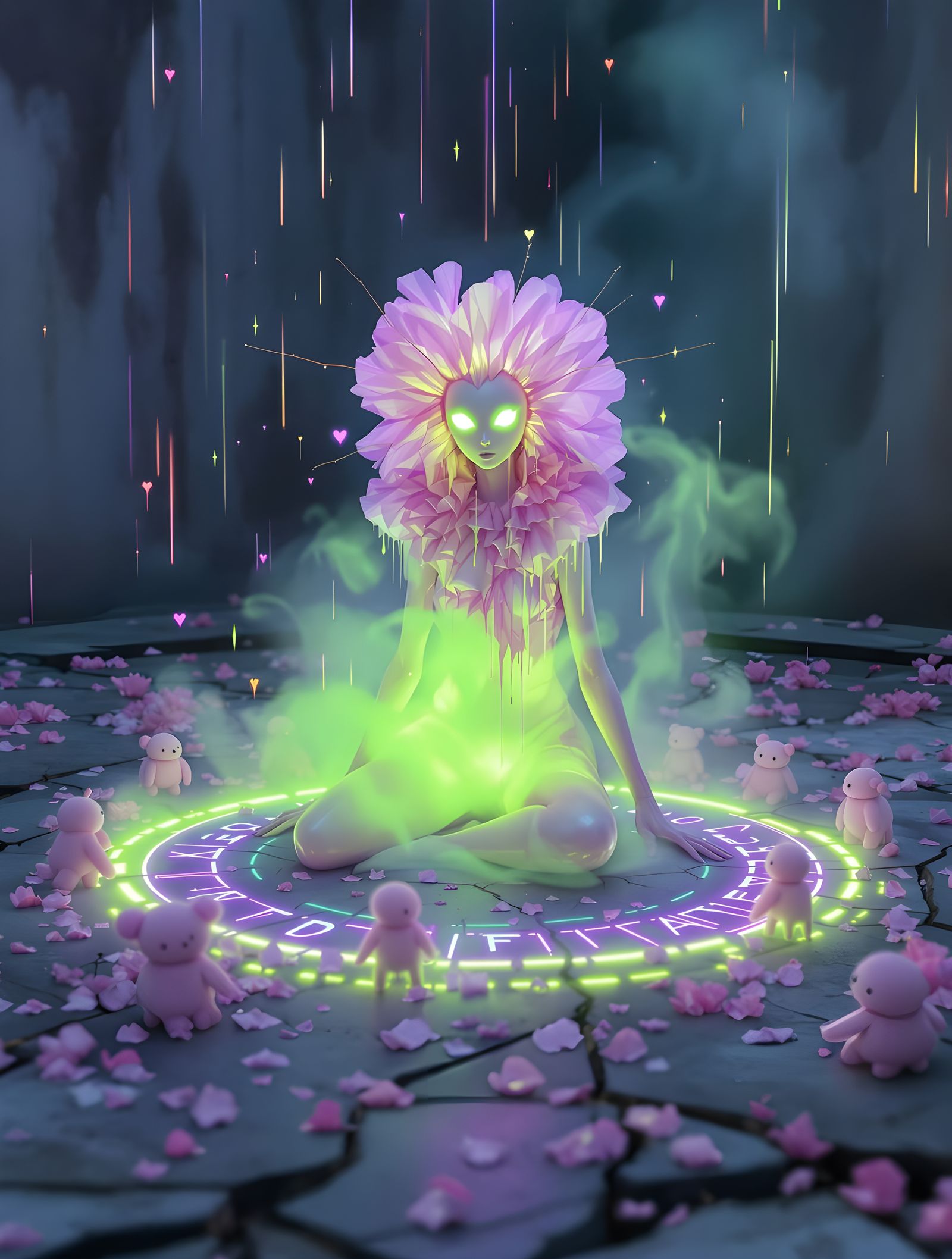 Eerie Pastel Creatures Watch Melting Chrysalis in Glitch Blo...