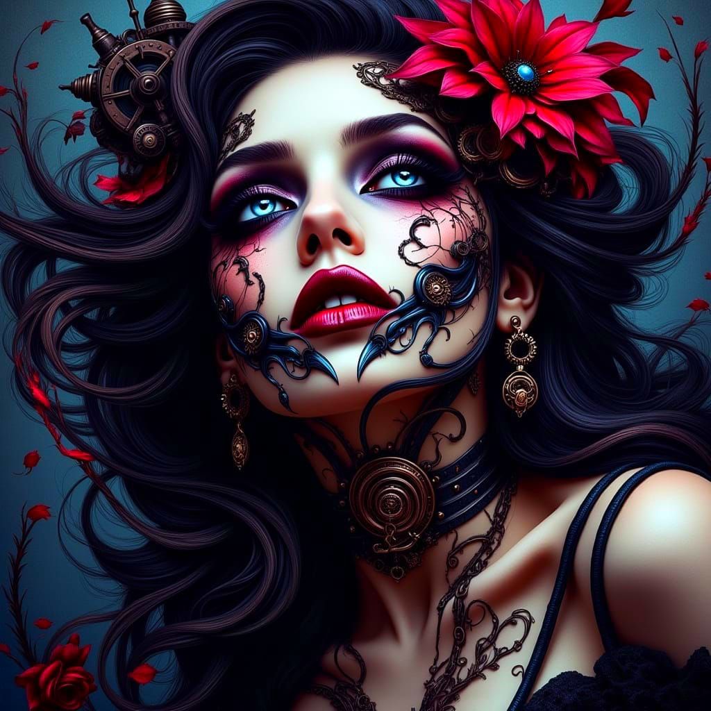 Steampunk Goddess of the Dark Mechanisms