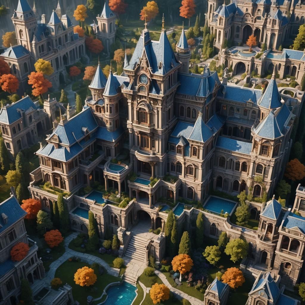 Fantastical Mega Mansion Concept Art