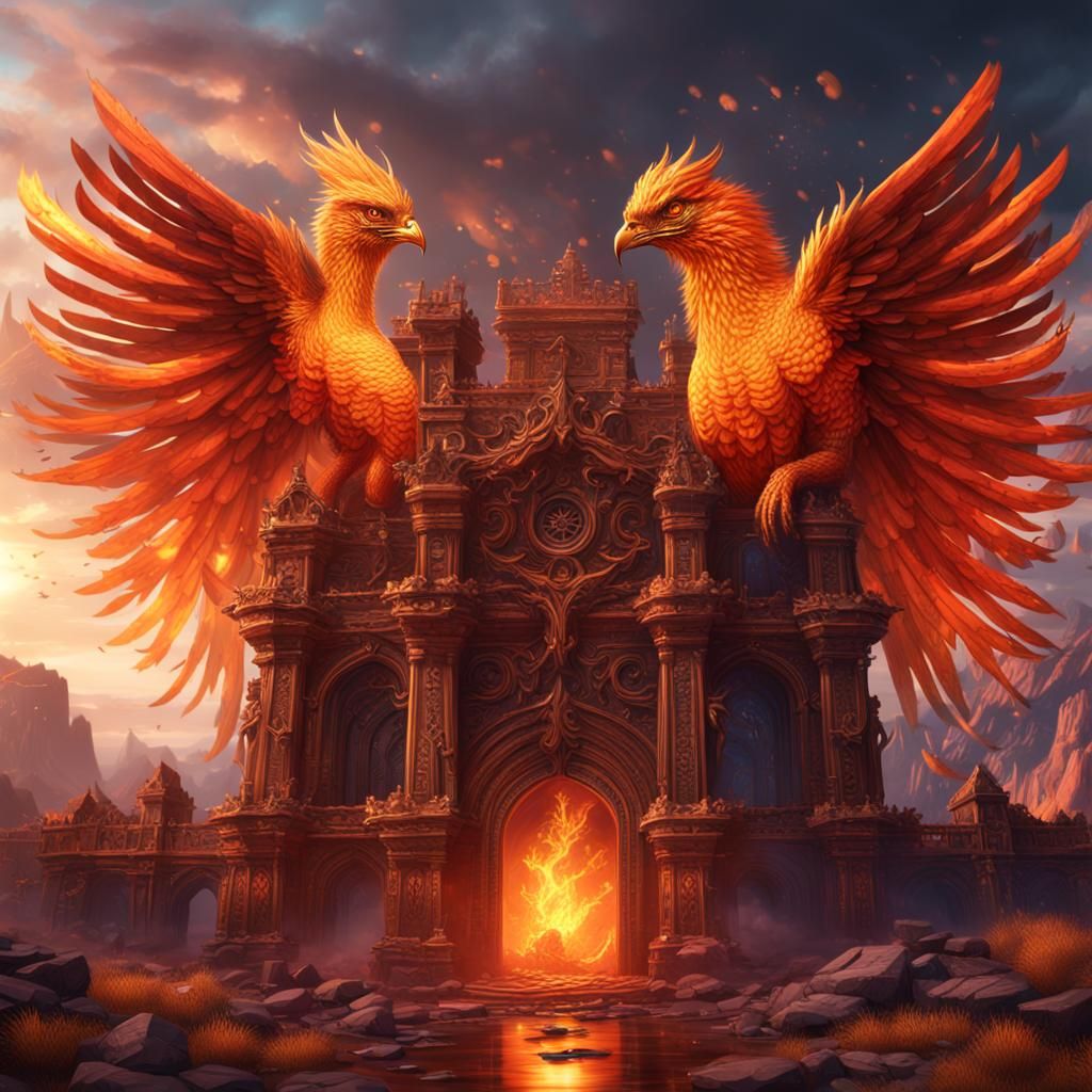 Majestic Phoenix in Flight: Fantasy Concept Art