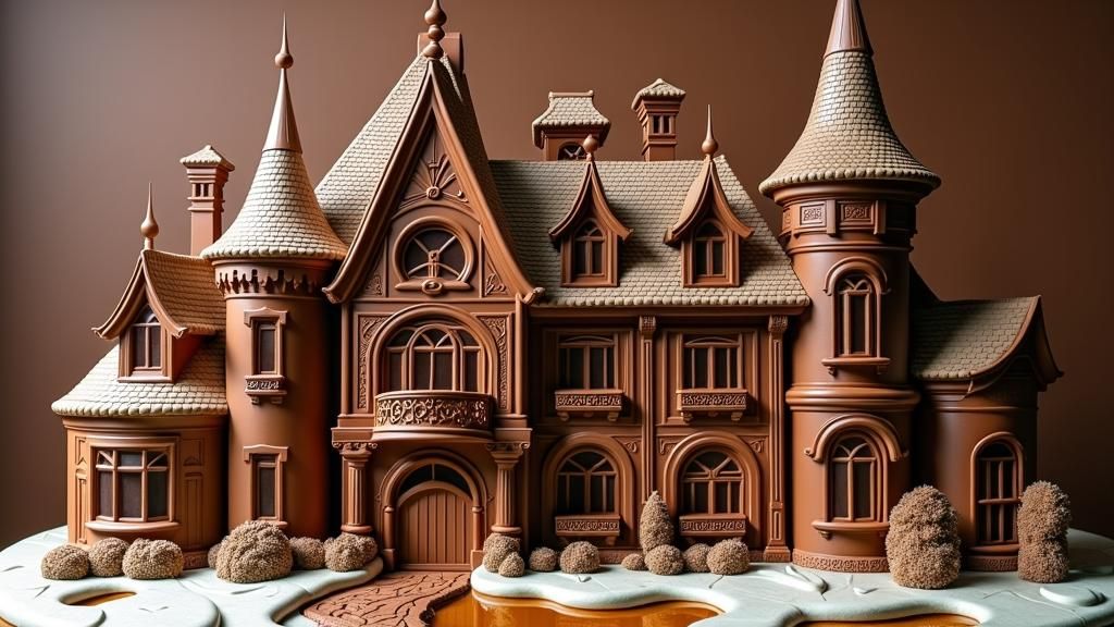 Edible Chocolate Mansion with Caramel Moat