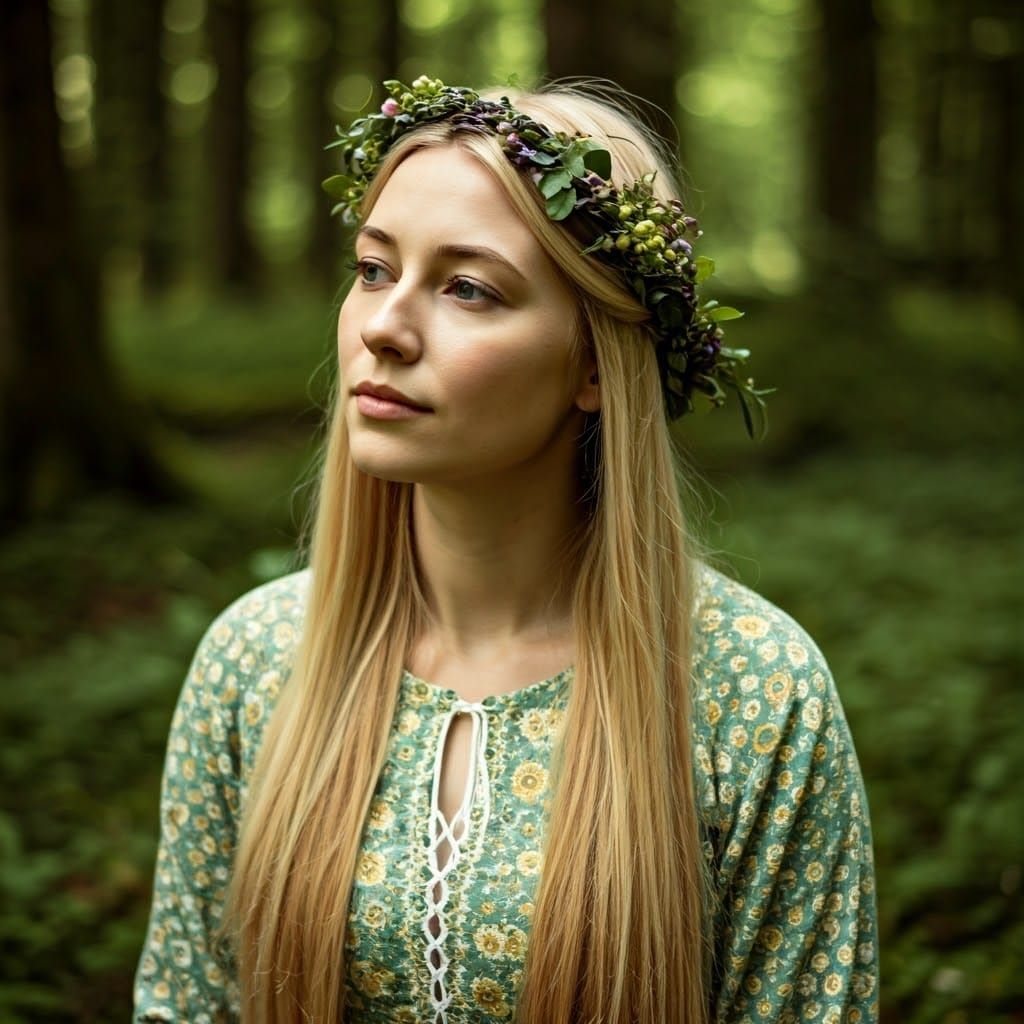 Tamfana, Germanic Goddess of Nature in a Sacred Grove