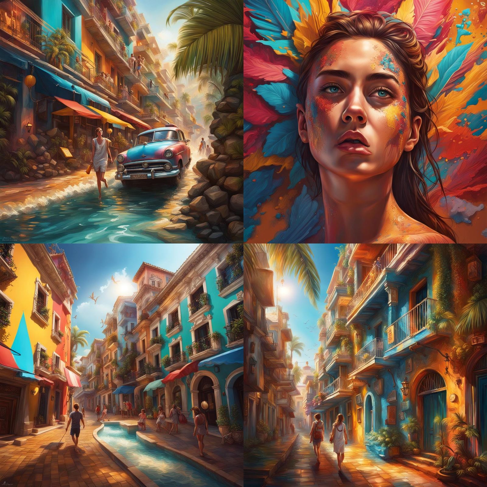 Hyperrealistic Paradise Tourism Concept Art