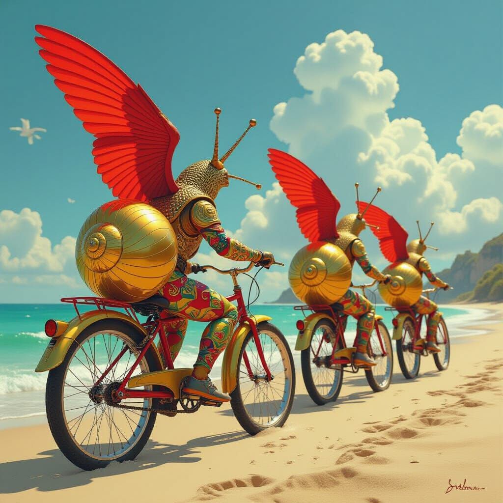 Ornate Snails Journey to Serene Beach