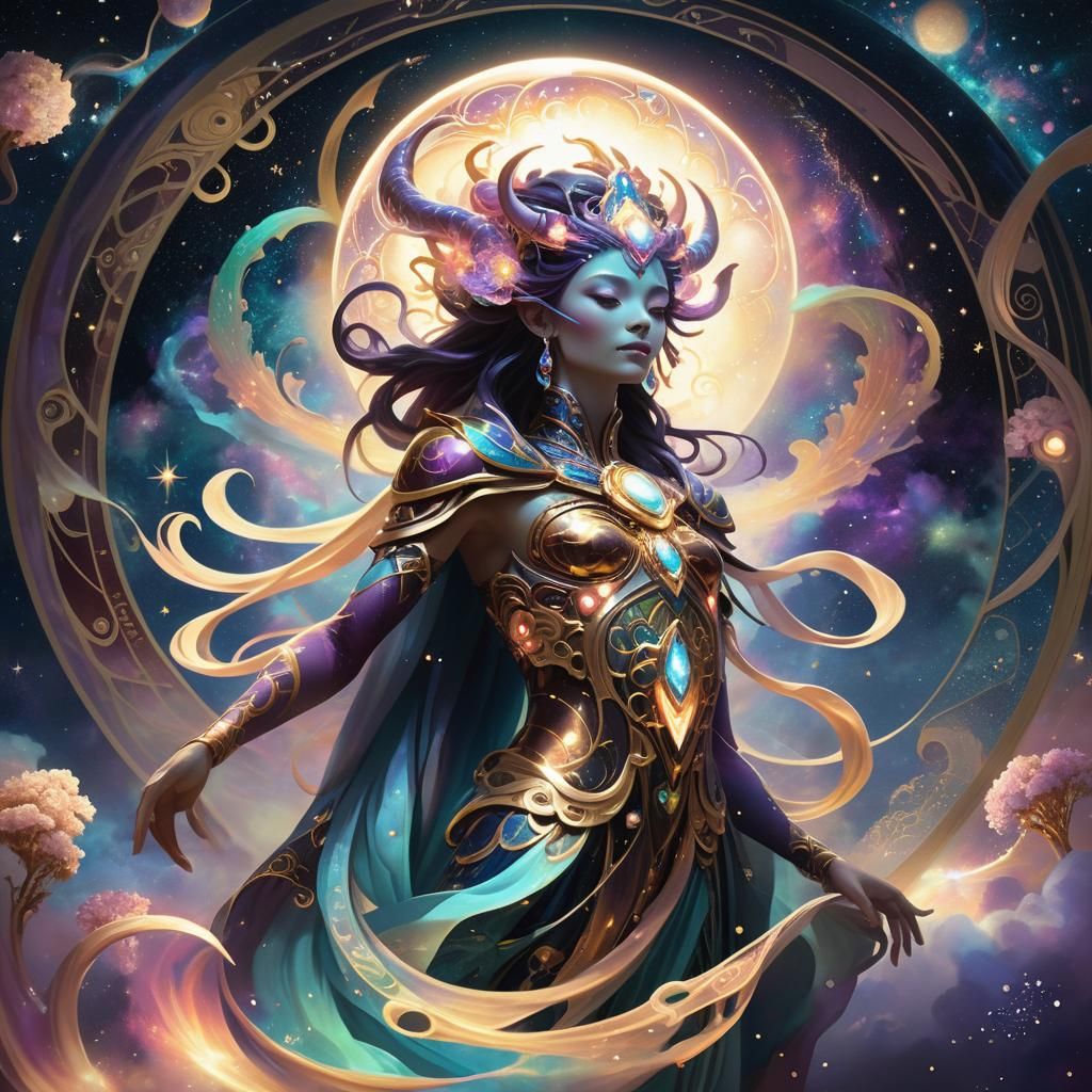 Celestial Being in Surreal Mystical Art