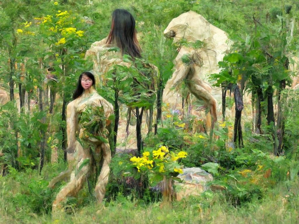 Vegetation and Mythical Figures in Plein Air Style