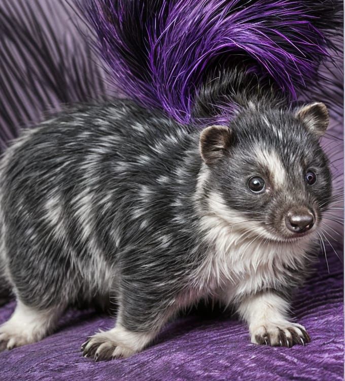 An American spotted skunk