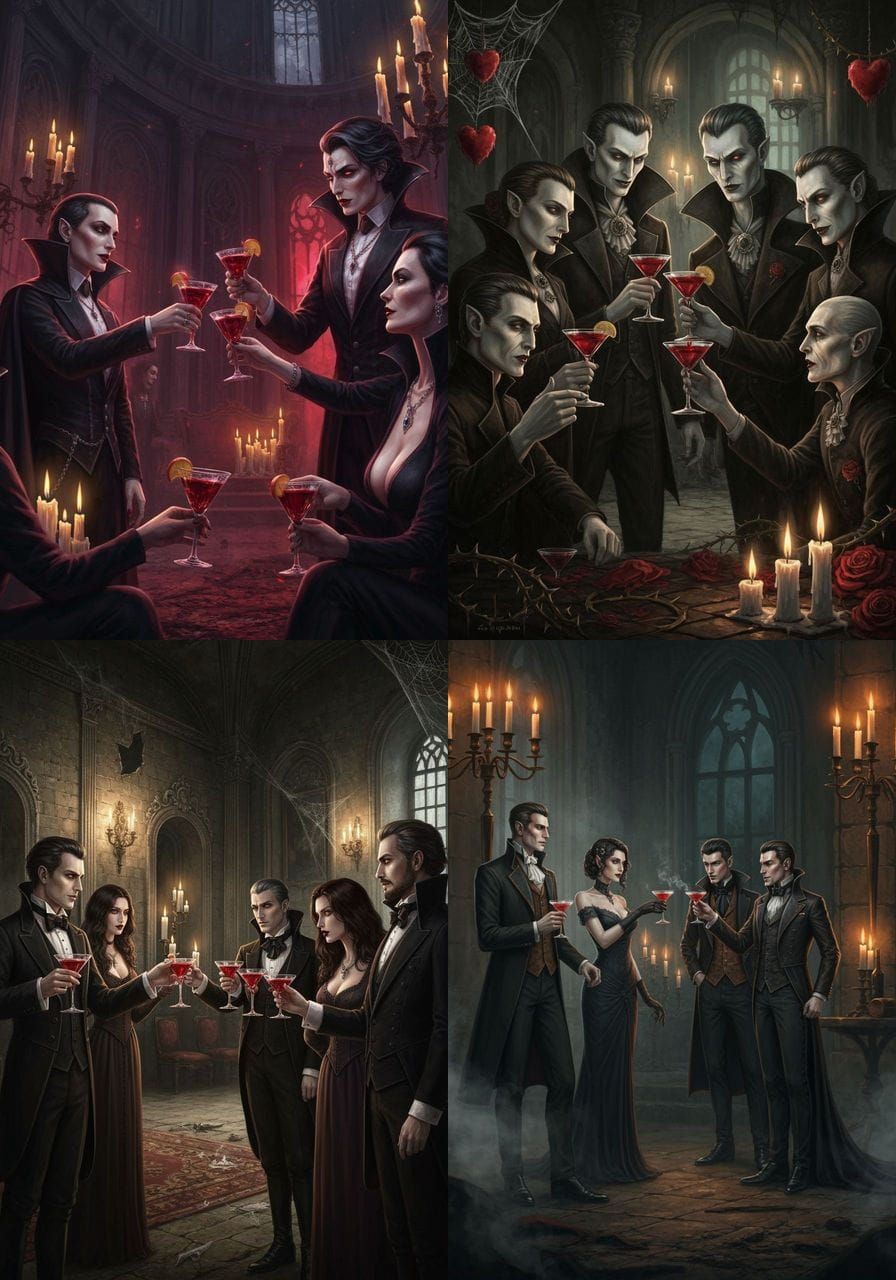 Vampires Celebrate Spooky Valentine's Day in Castle