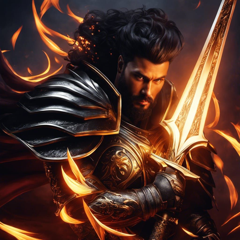 Fierce Paladin Knight in Dark Fantasy Concept Art