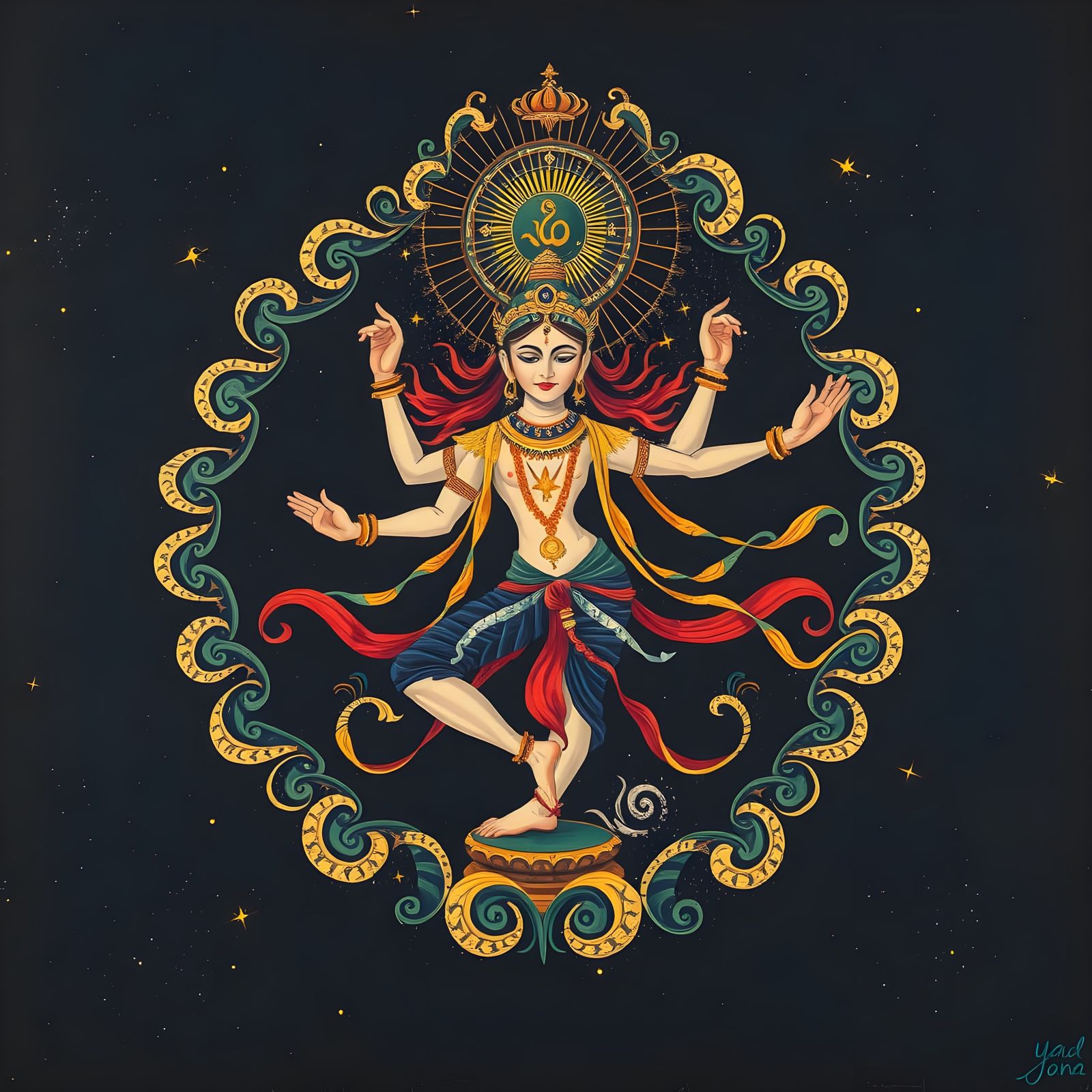Nataraj in Vibrant Hindu Art
