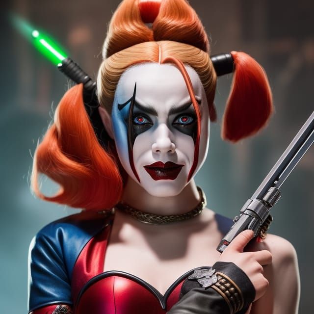 Darth Harley Quinn Pirate with Lightsaber