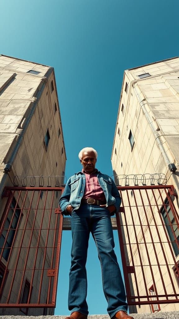 Shawshank Prison Entrance in Dramatic, Atmospheric Style