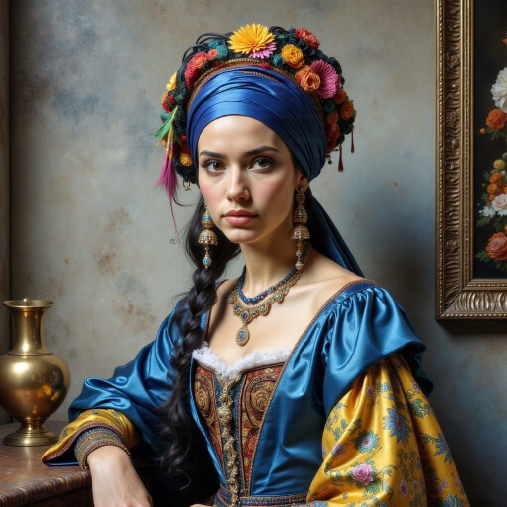 Exotic Gypsy Punk Queen in Vermeer Style