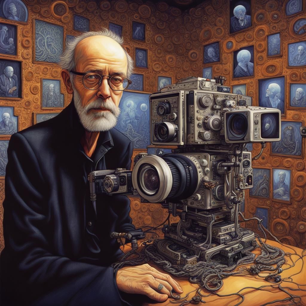 Dying Photographer in AI World: Sci-Fi Portrait