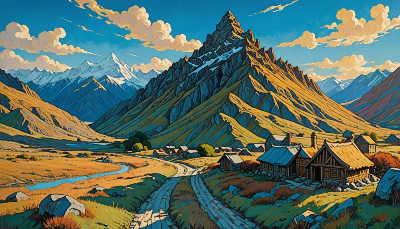 A Bright, Blue Sky Over Edoras in Rohan