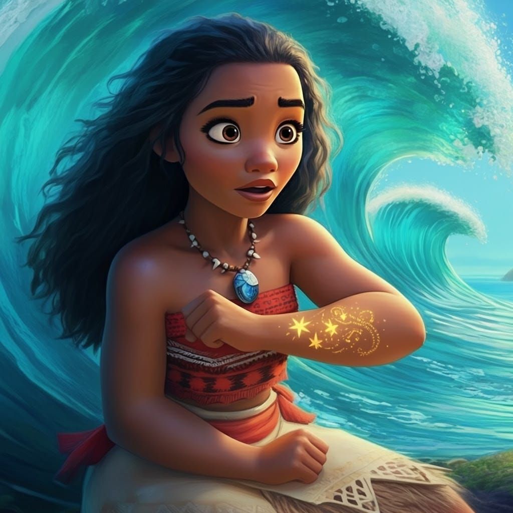 Moana Becomes Demi-God of Ocean Streams in Disney Art