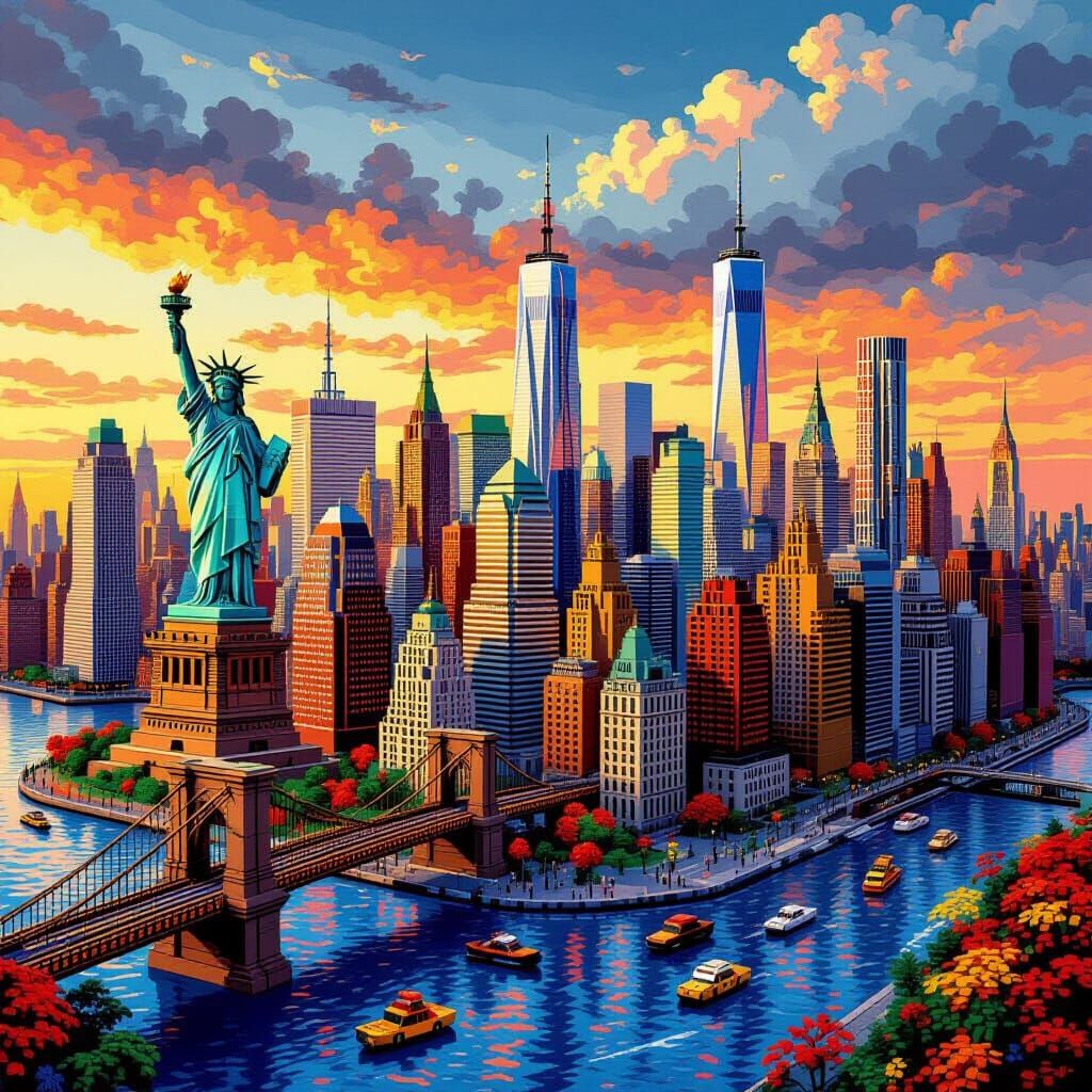 LEGO New York City Skyline with Iconic Landmarks