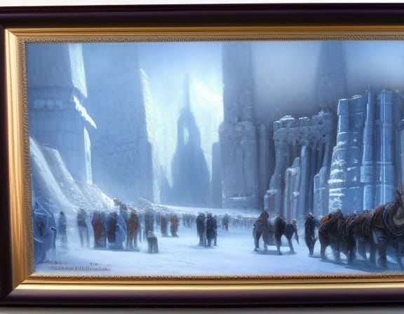 ice citadel oil painting by James Gurney