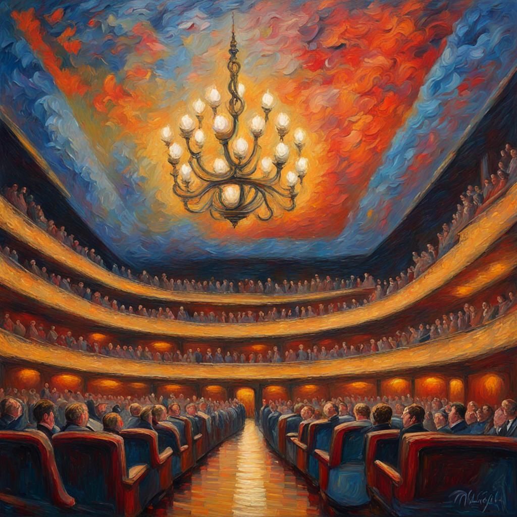 Opera Night in Expressionist Neo-Impressionist Style