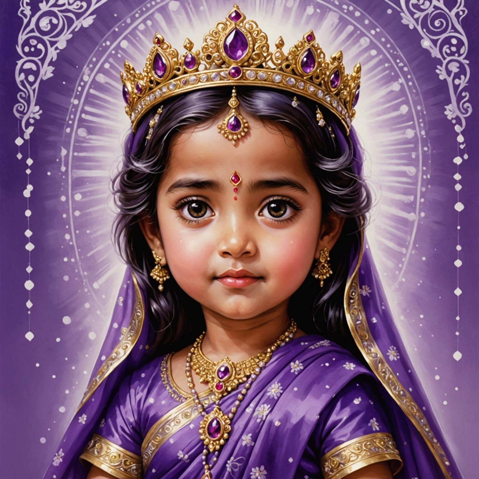 Cute Anime Baby Goddess with Radiant Smile