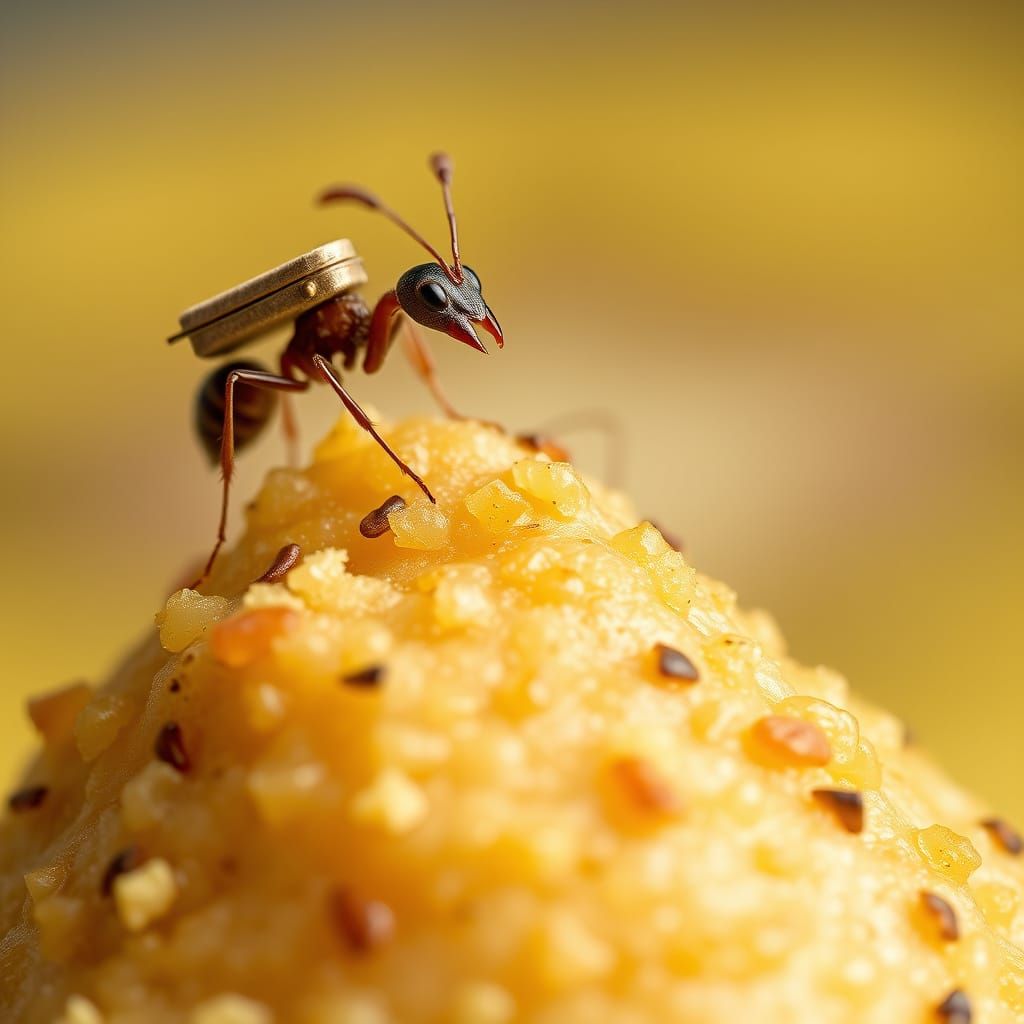 Determined Ant Conquers Kiwi Cake Peak