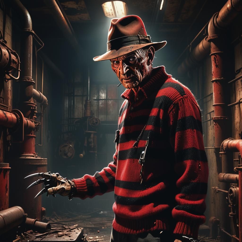 Hyperrealistic Freddy Krueger Horror Concept Art