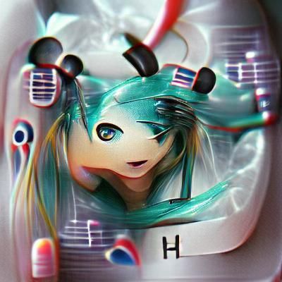 Hatsune Miku Digital Portrait in Anime Style