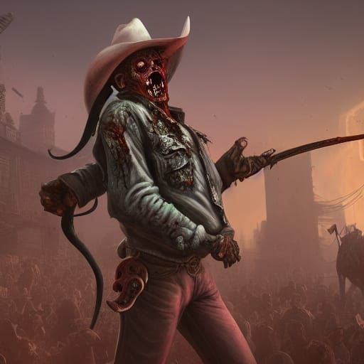 Zombie Cowboy in Detailed Fantasy Art