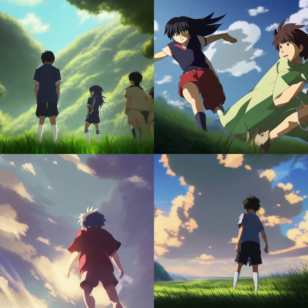 Anime Fantasy Football in Studio Ghibli Style