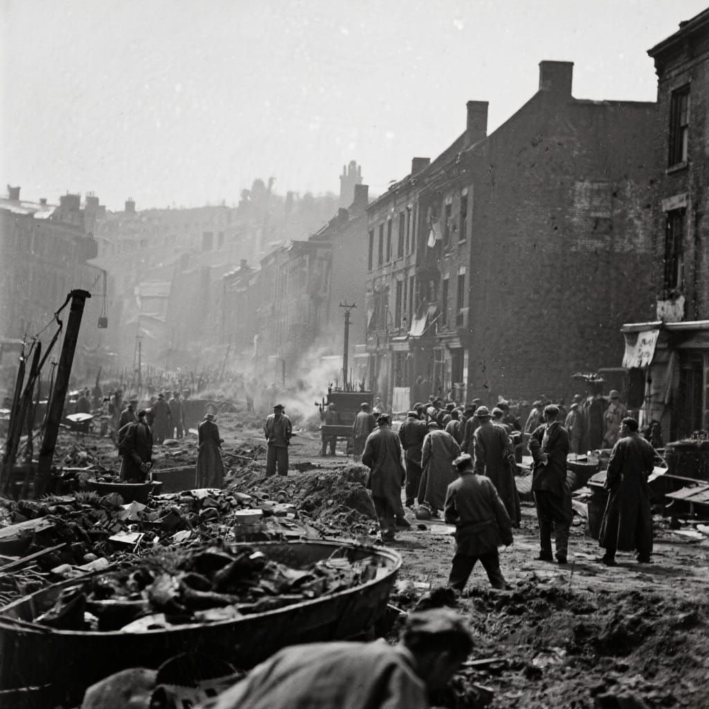 Grimdark Scene Photographed in Stark Black and White