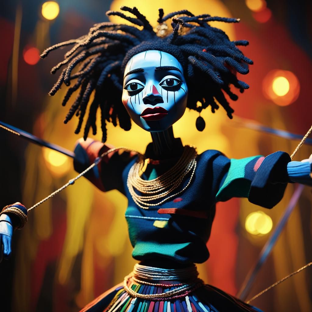 Anthropomorphic Puppet Dances in Triadic Colors